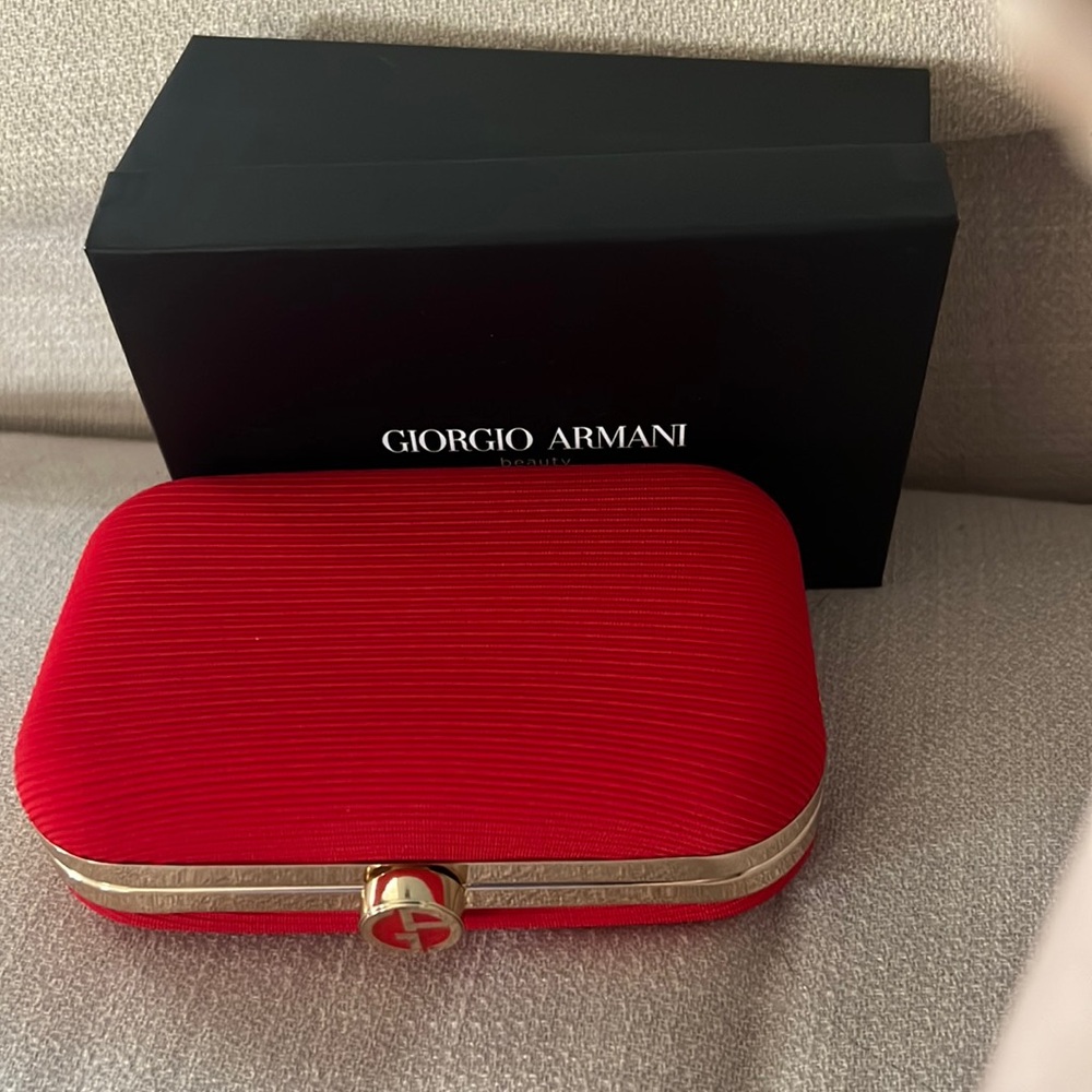 GIORGIO ARMANI BEAUTY RED CLUTCH